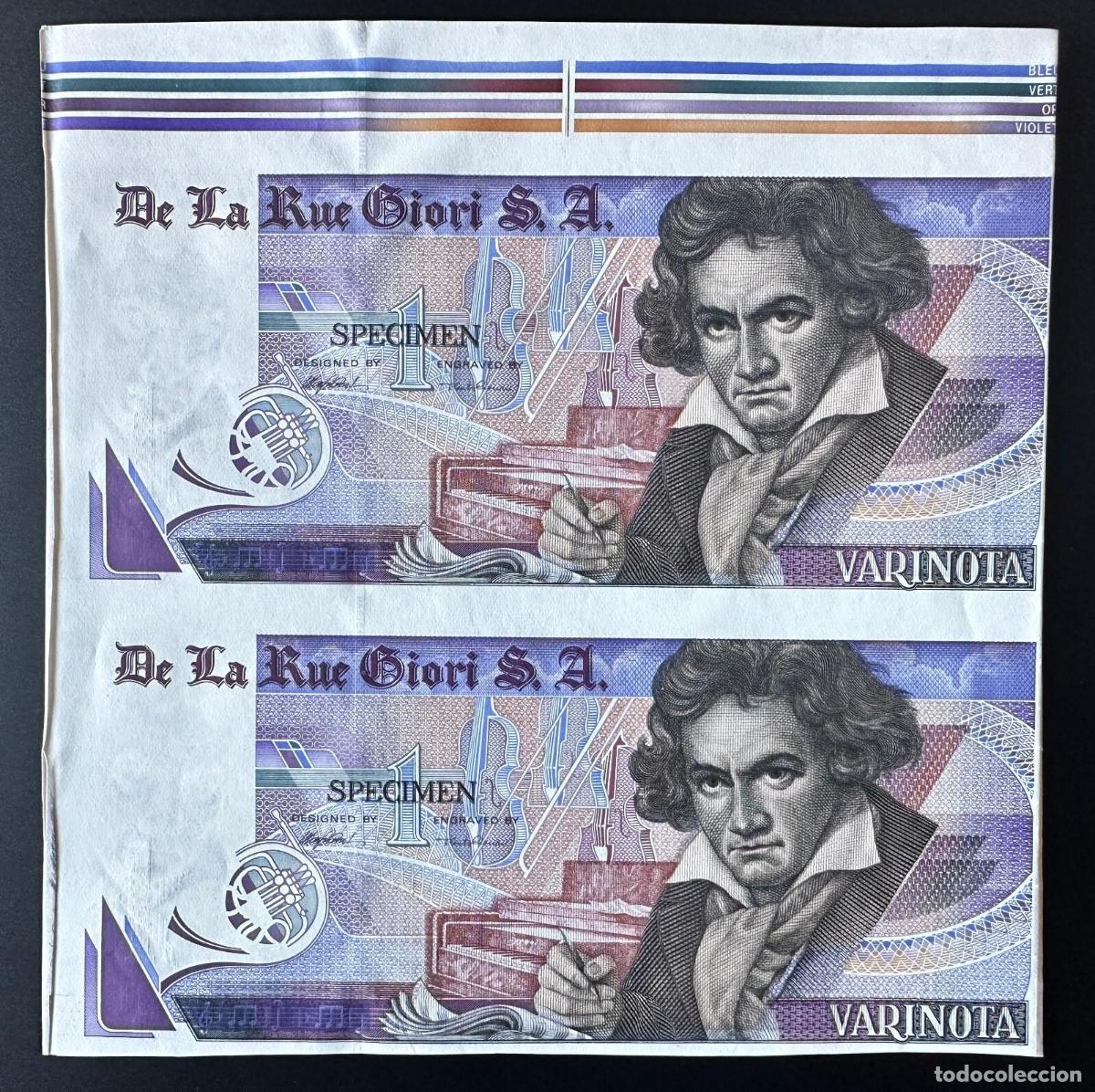 Billetes extranjeros: GIOR-111b Nota De Prueba De La Rue Giori S.A. 1 Varinota Ludwig van Beethoven
