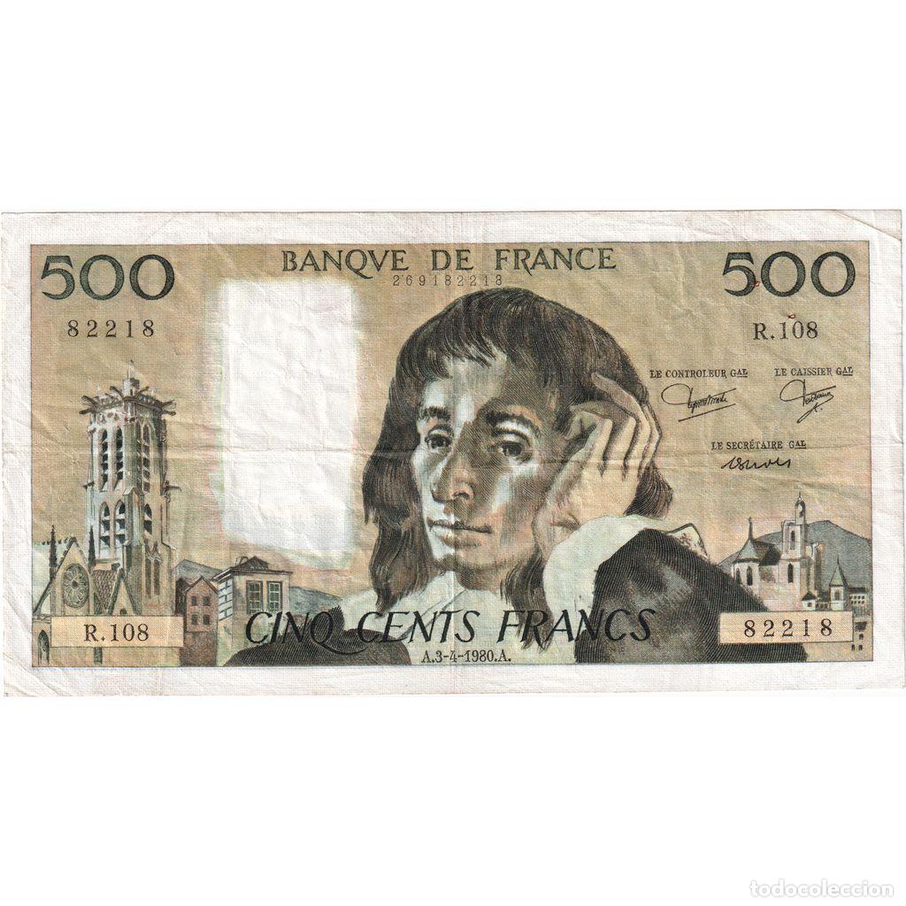 Billetes extranjeros: [#1231688] Francia, 500 Francs, Pascal, 1980-04-03, R.108, MBC