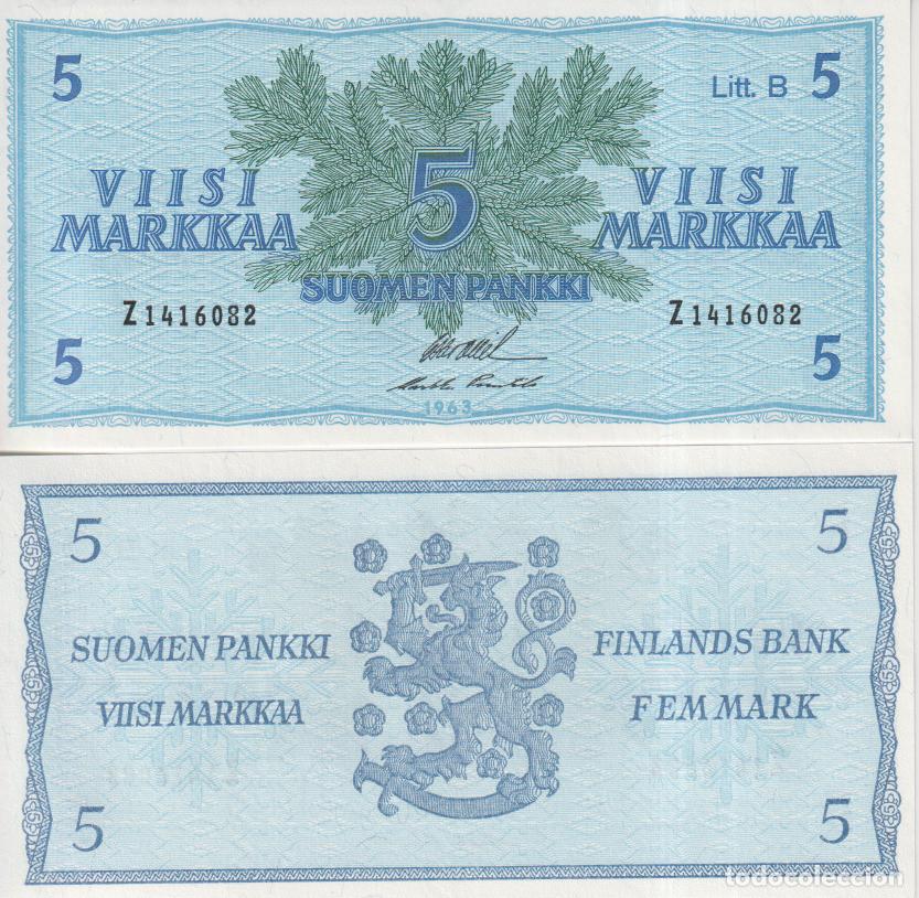 Billetes extranjeros: Finlandia 5 markka Pick 106 A SC/UNC