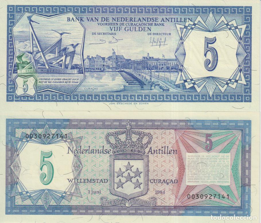 Billetes extranjeros: Antillas Holandesas 5 gulden Pick 15 SC/UNC