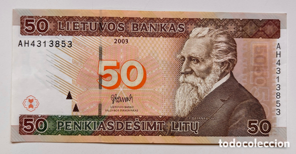 Billetes extranjeros: Billete LITUANIA 50 Litu 2003