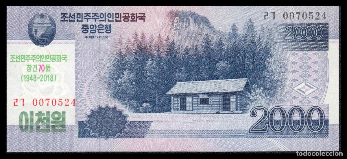 Billetes extranjeros: Corea del Norte 2.000 Won 2018 Pick CS22 SC - Foto 2