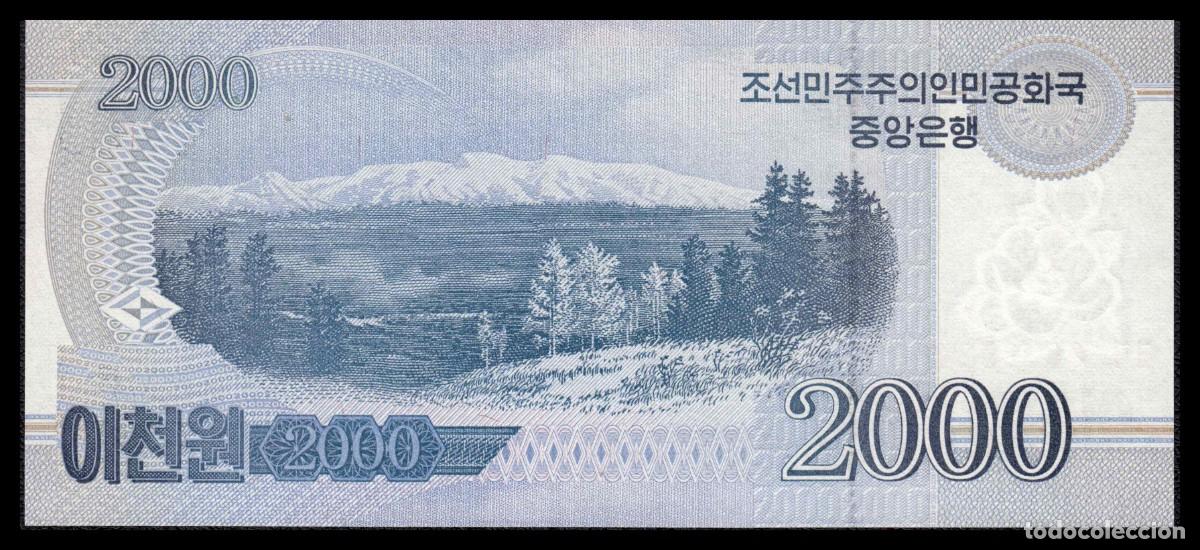 Billetes extranjeros: Corea del Norte 2.000 Won 2018 Pick CS22 SC - Foto 3