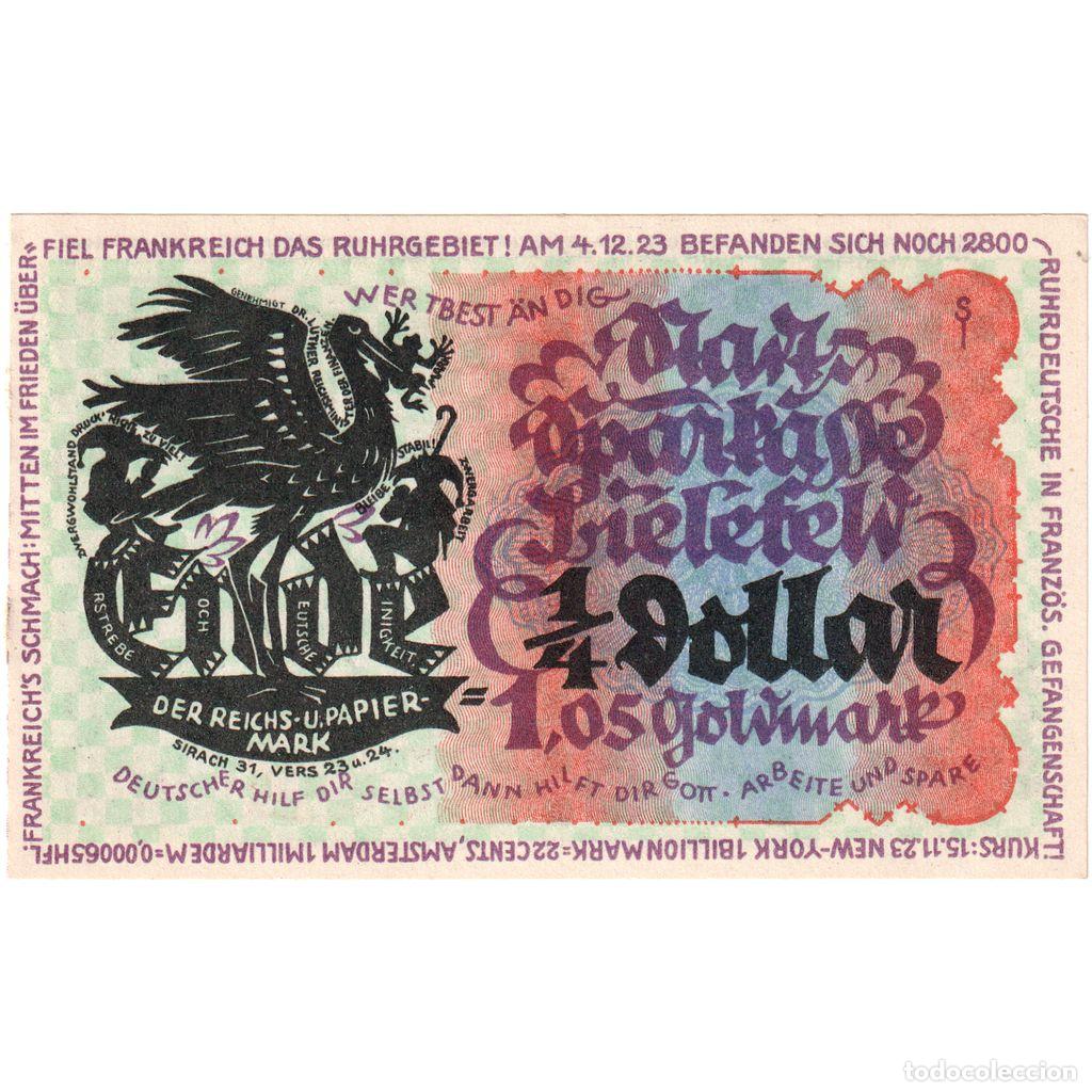 Internationale Banknoten: [#294606] Alemania, Bielefeld, 1.05 Goldmark, 1923-11-08, SC