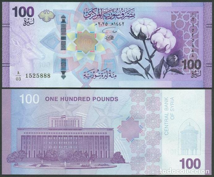 Billets internationaux: SIRIA (SYRIA). 100 pounds (libras) 2025. S/C.