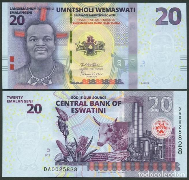 International Banknotes: SWAZILANDIA (SWAZILAND). 20 emalangeni 2024. S/C. Ver firmas.