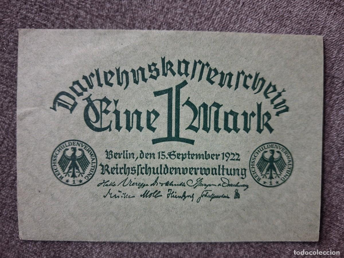 Billetes extranjeros: Alemania 1 marco 1922 pick 61 SC (UNC)