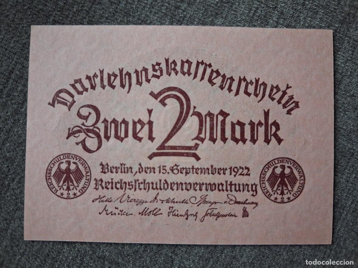 Billetes extranjeros: Alemania 2 marcos 1922 pick 62 SC (UNC)