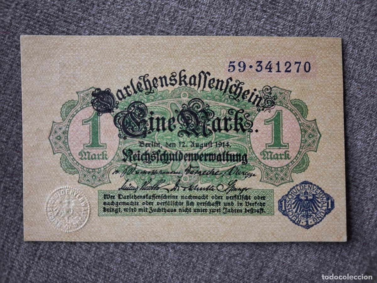 Billetes extranjeros: Alemania 1 marco 1914 azul pick 51 (SC) UNC