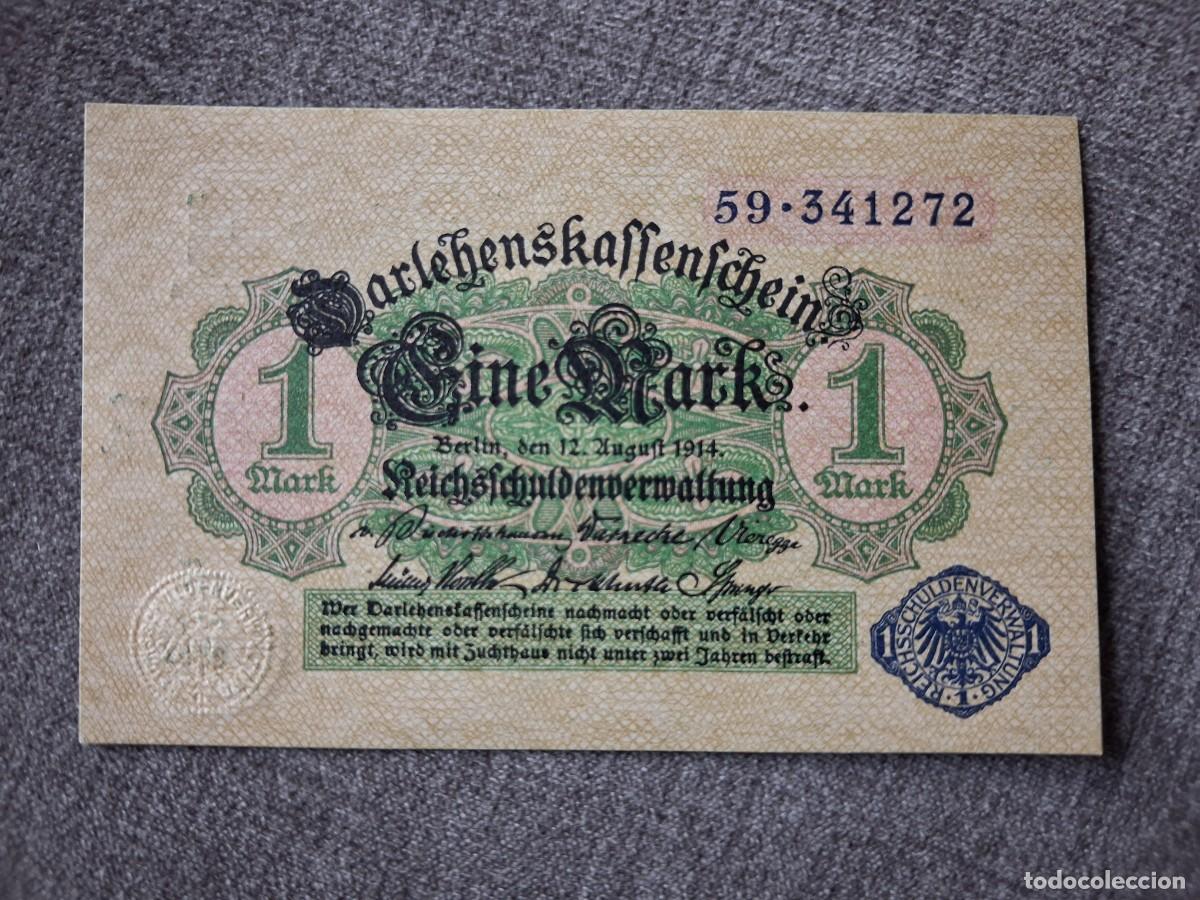 Billetes extranjeros: Alemania 1 marco 1914 azul pick 51 (SC) UNC