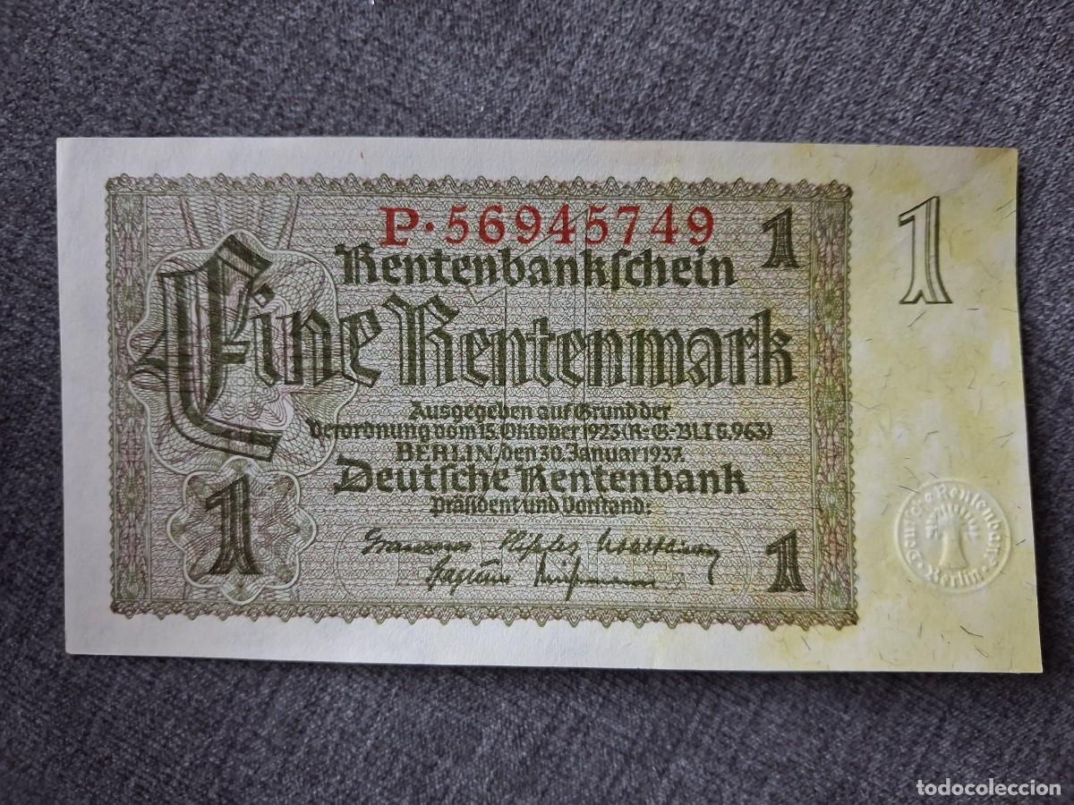 Billetes extranjeros: Alemania 1 rentenmark 1937 pick 173B ROS 166B (SC-)
