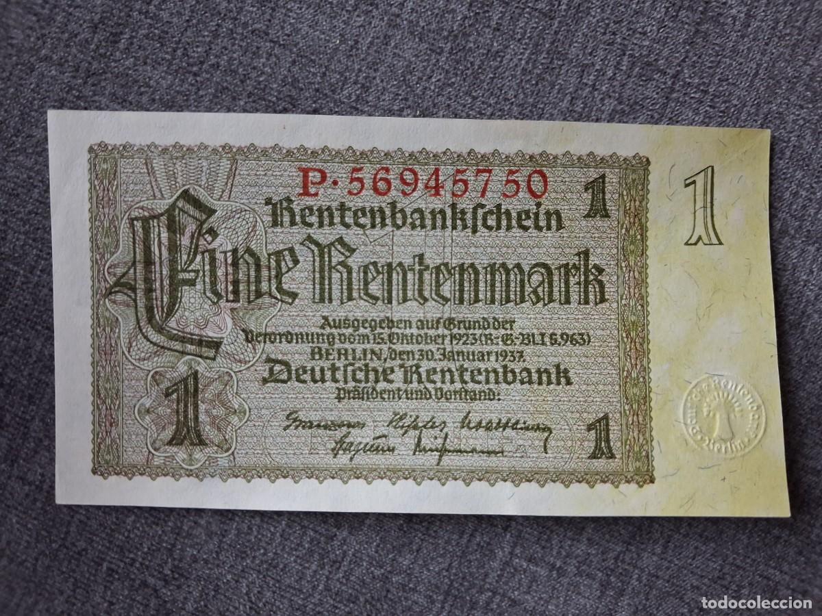 Billetes extranjeros: Alemania 1 rentenmark 1937 pick 173B ROS 166B (SC) UNC