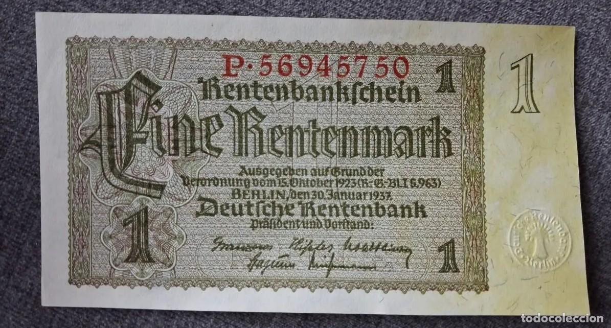 Billetes extranjeros: Alemania 1 rentenmark 1937 pick 173B ROS 166B (SC) UNC