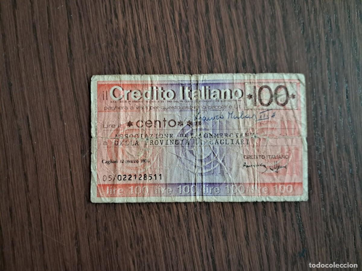 Billetes extranjeros: ITALIA - MINIASSEGNO - 100 LIRE 1976 .Cagliari, credito Italiano.
