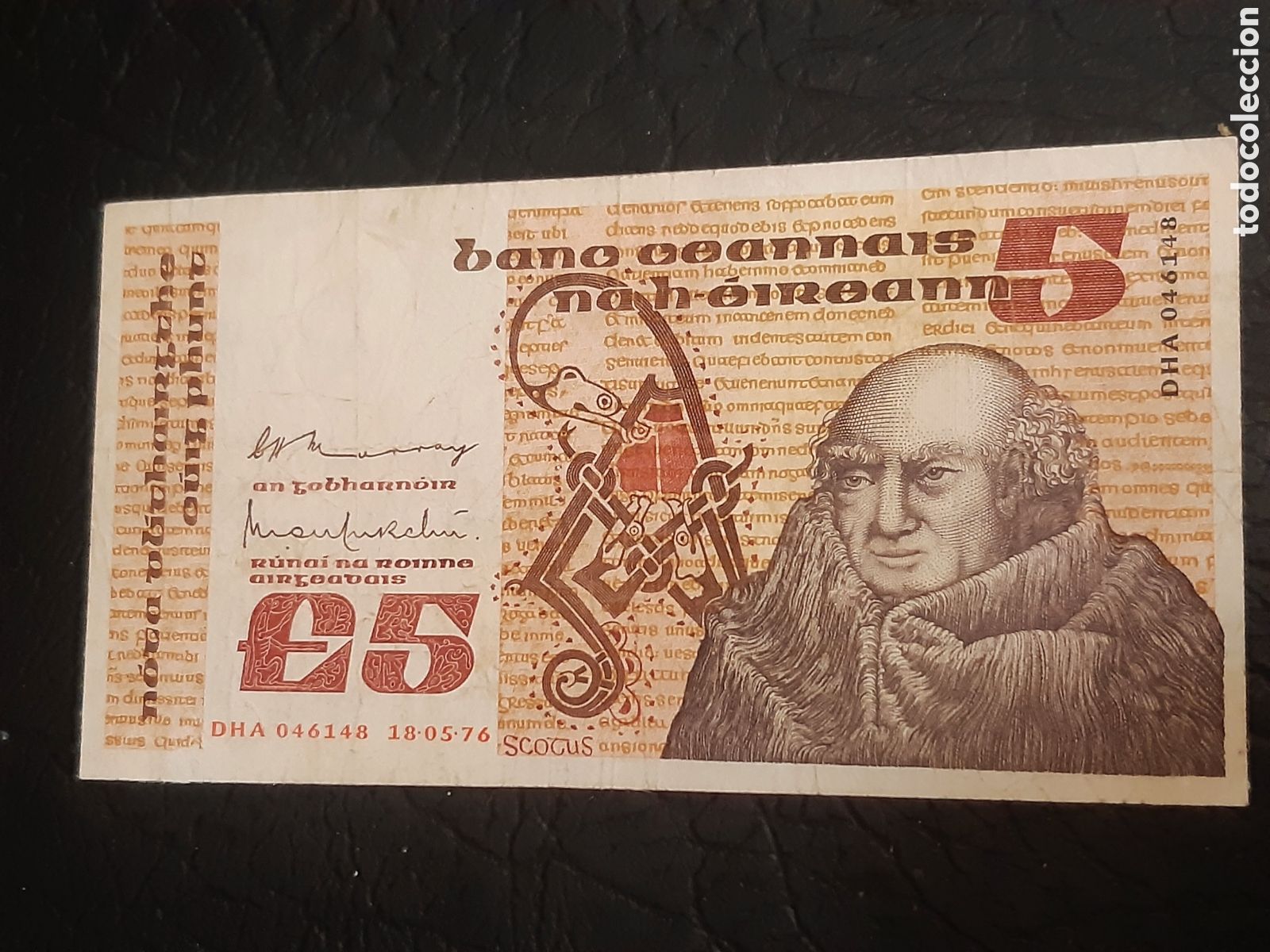 Billetes extranjeros: Billete Irlanda 5 libras usado circulado