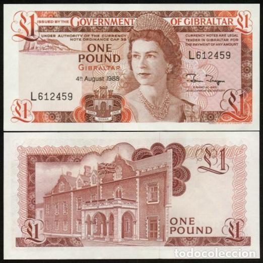 Billetes extranjeros: GIBRALTAR. 1 pound (libra) 1988. Pick 20 e. S/C.