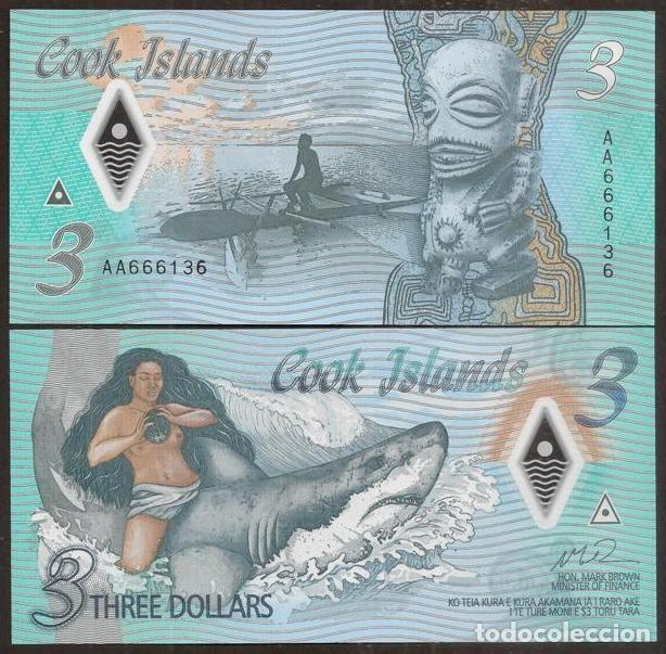 Billetes extranjeros: COOK (Islas). 3 dolares 2021. Polimero. S/C.