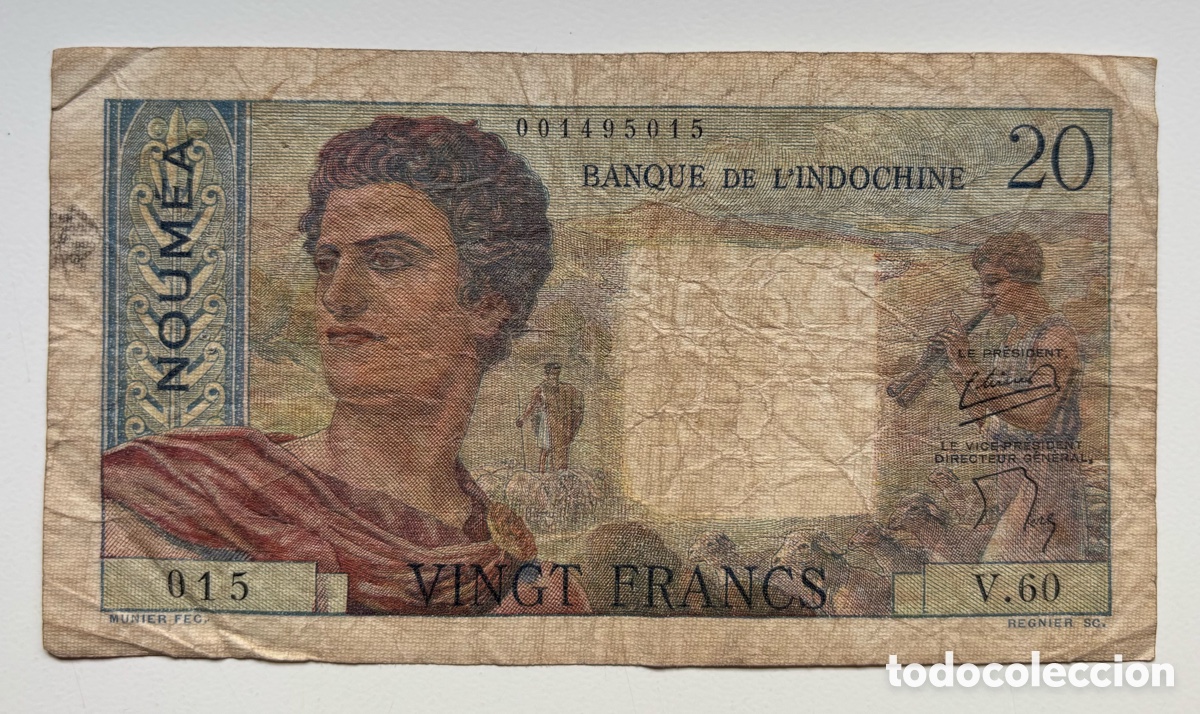 Banconote internazionali: Billete INDOCHINA 20 Francos (1951-1963) Indochine Francs