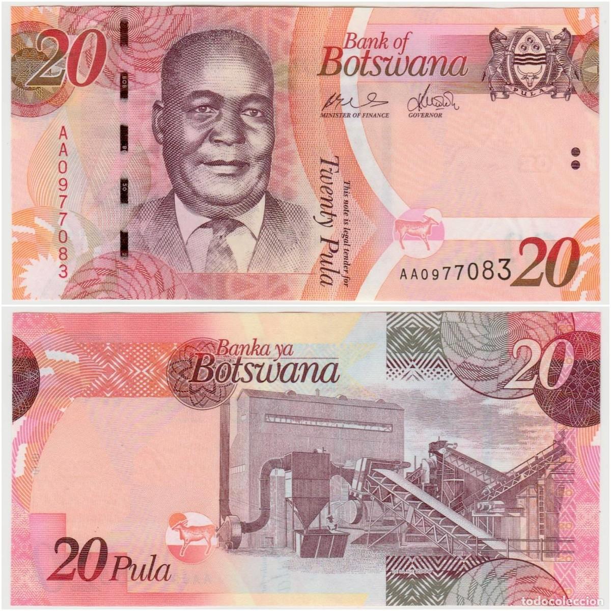Billetes extranjeros: Botswana 20 Pula 2009 Pick 31 n/s AA0977083 Sin Circular (el billete de la foto)