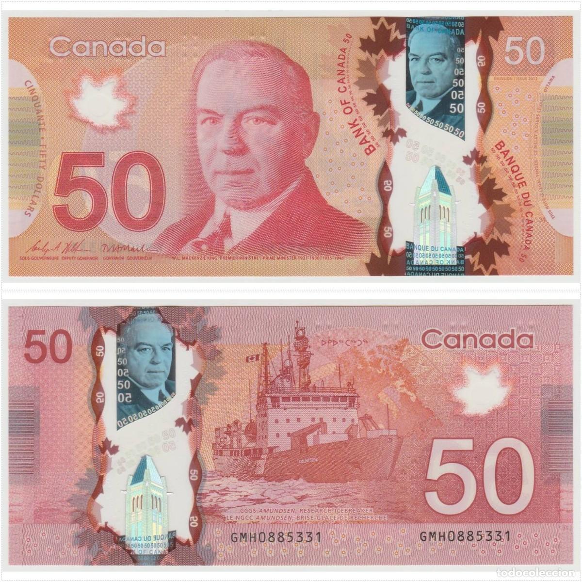Billetes extranjeros: Canada 50 D&oacute;lares 2012 Pick 109 n/s GMH0885331 Pol&iacute;mero Sin Circular (el billete de la foto)
