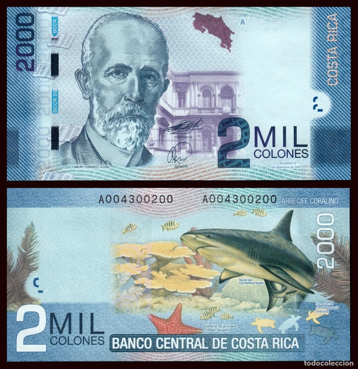 Billetes extranjeros: Costa Rica 2.000 Colones 2-9-2009 Pick 275a SC