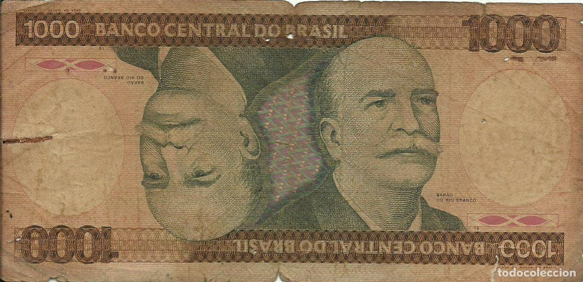 Billetes extranjeros: BRASIL - 1000 CRUZEIROS - A&Ntilde;O 1981 - A 10710492244 B - RIO BRANCO - FOTOS