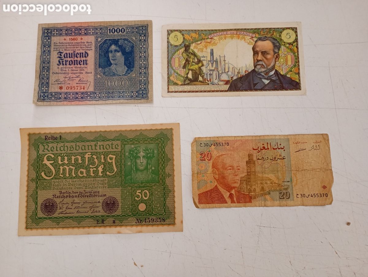 Billetes extranjeros: LOTE DE 4 BILLETES EXTRANJEROS CIRCULADOS
