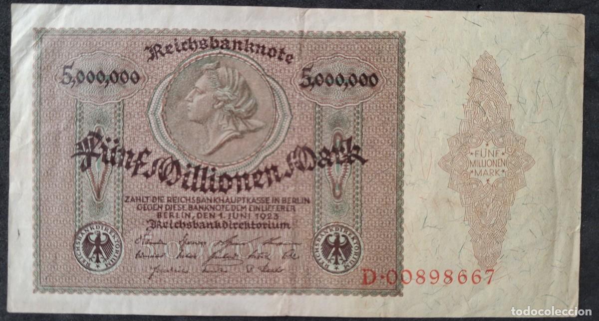 Billetes extranjeros: Alemania 5 millones marcos (5000000) 1923 pick 90 (MBC+)