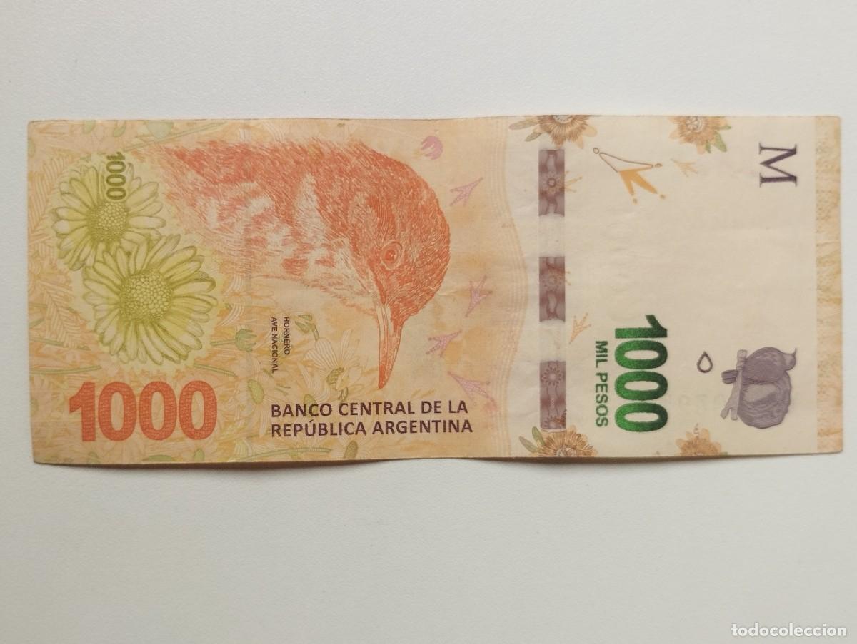 Billetes extranjeros: BILLETE 1.000 PESOS ARGENTINA FAUNA HORNERO - REVERSO LLANURA PAMPEANA