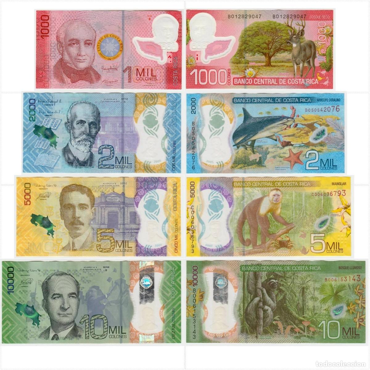 Billetes extranjeros: Costa Rica Set 4 pcs 1000 2000 5000 10000 **pendiente de anular**
