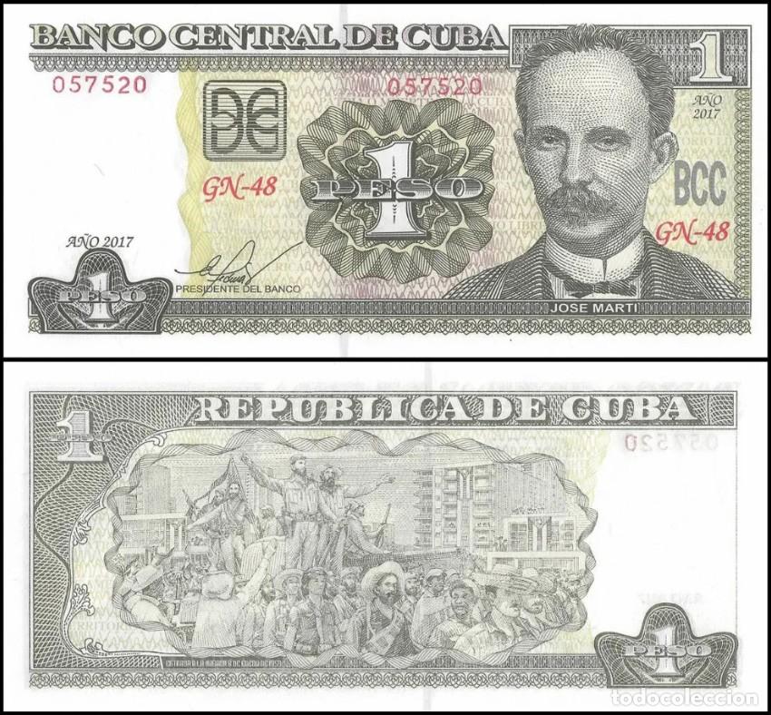 Billetes extranjeros: Nota Cuba 1 Peso 2017 - Pick #128h UNC