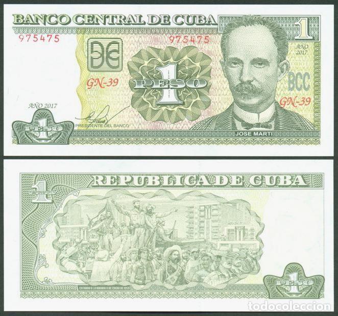 Billets internationaux: CUBA. 1 pesos 2017. Pick 128. Jose Marti. S/C.