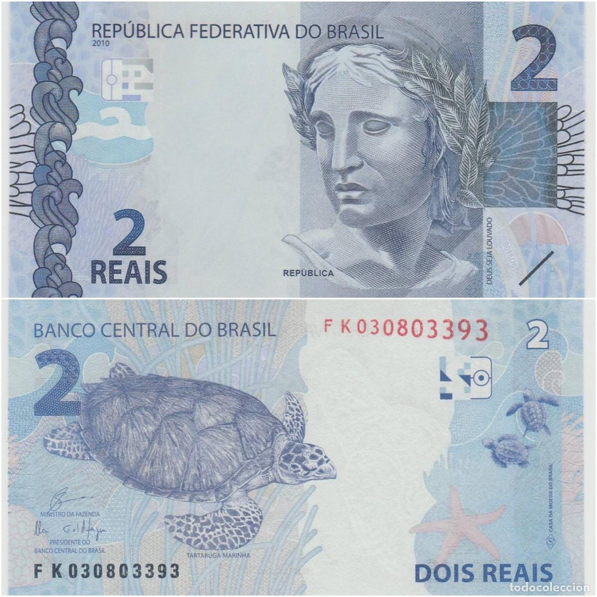 Billetes extranjeros: BRASIL 2 REALES 2010 (2021) Pick 252f n/s FK030803393 Sin Circular (el de la foto)