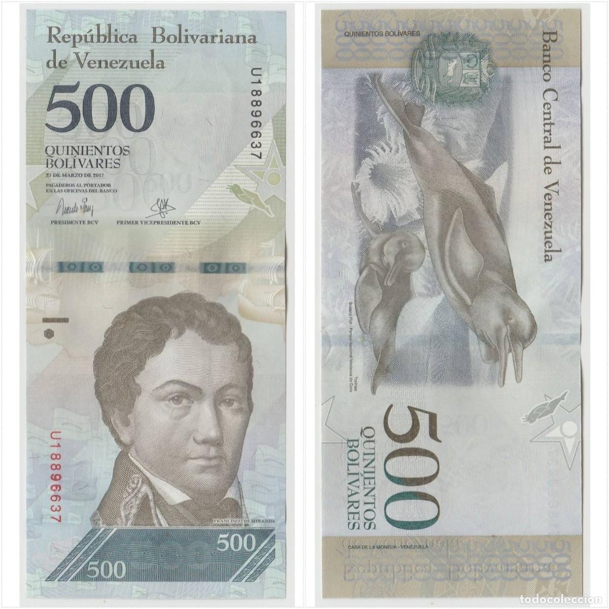 Billetes extranjeros: VENEZUELA 500 Bolivares 2017 Pick 94b s/n U18896637 Sin Circular (el billete de la foto)