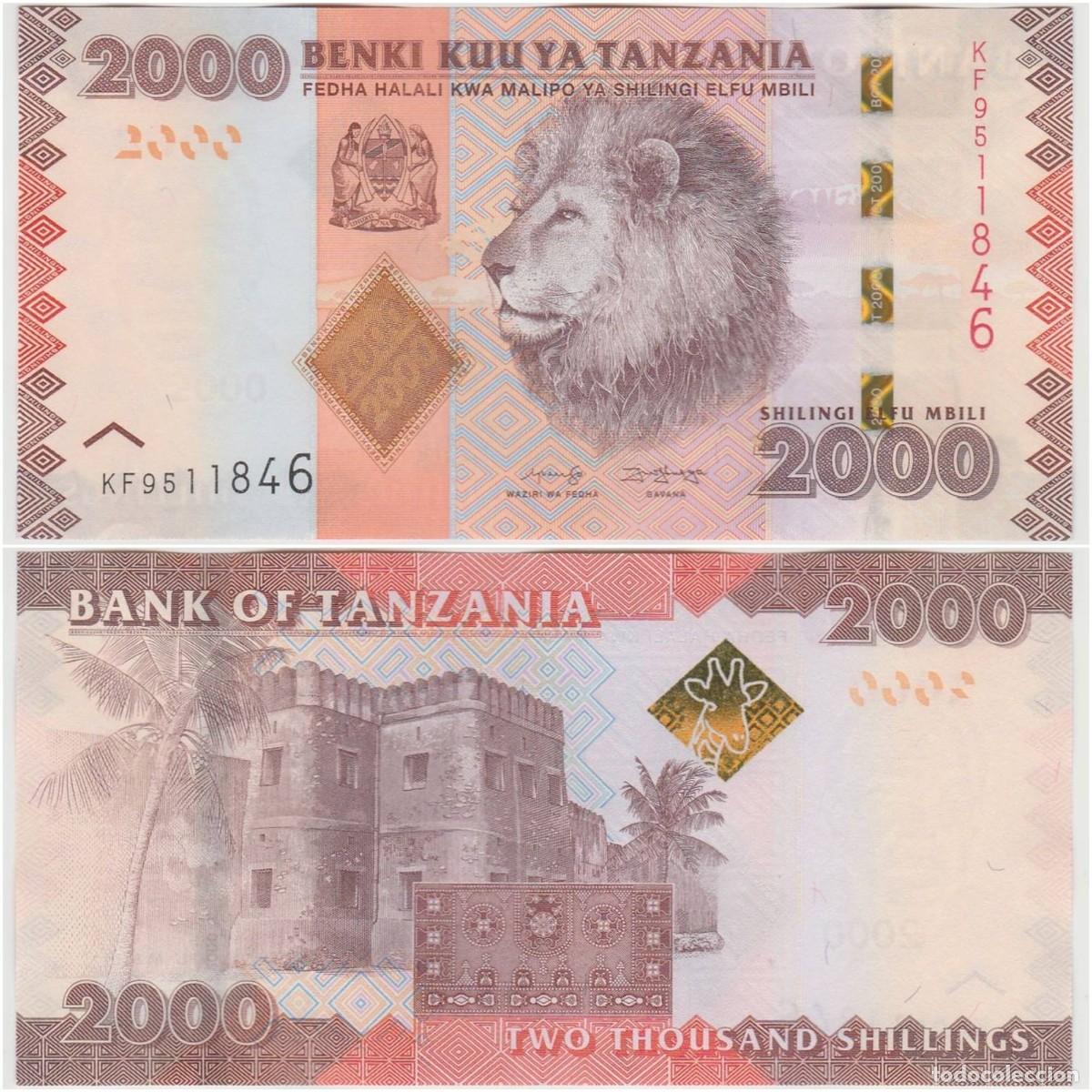 Billetes extranjeros: Tanzania 2000 Chelines 2020 (2023) n/s KF9511846 Sin Circular (el billete de la foto)