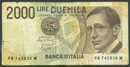 Billetes extranjeros: ITALIA. 2000 lire 3.10.1990. Marconi.