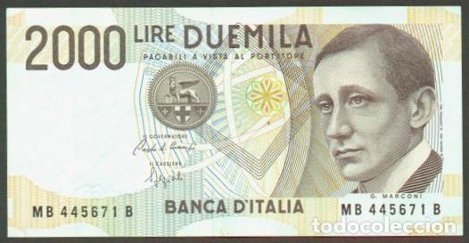 Billetes extranjeros: ITALIA. 2000 lire 3.10.1990. Marconi.