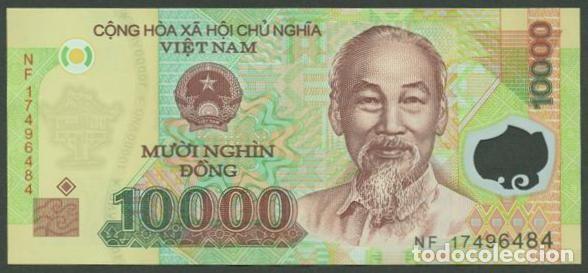 Billetes extranjeros: VIETNAM. 10000 dong 2017. Polimero.