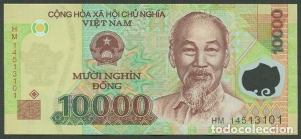 Billetes extranjeros: VIETNAM. 10000 dong 2014. Polimero.