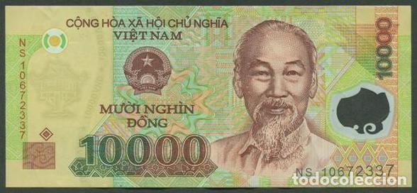 Billetes extranjeros: VIETNAM. 10000 dong 2010. Polimero.