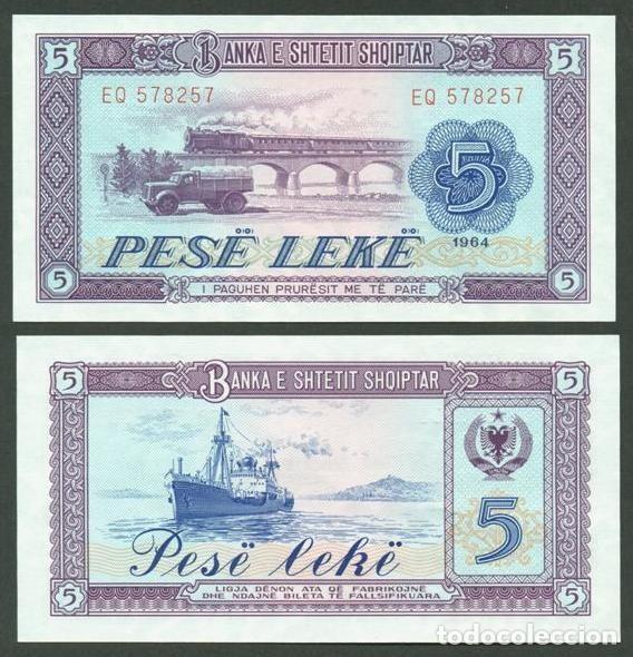 Billetes extranjeros: ALBANIA. 5 leke 1964. Pick 35. SC-.
