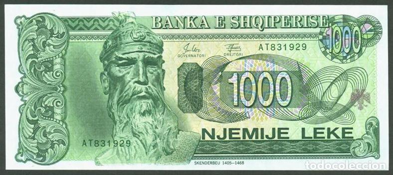 Billetes extranjeros: ALBANIA. 1000 leke 1994. S/C. Pick 58. N&ordm; de serie en verde.