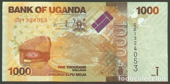Billetes extranjeros: UGANDA. 1000 shillings 2022. Fauna. Antilopes