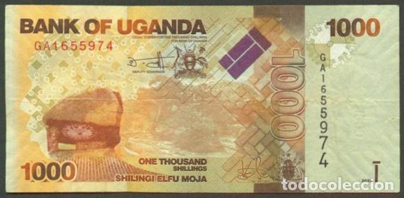 Billetes extranjeros: UGANDA. 1000 shillings 2022. Fauna. Antilopes