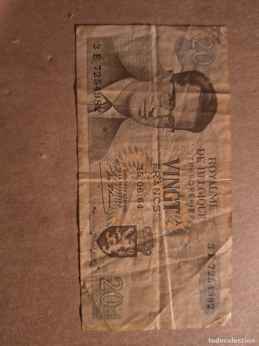 Billetes extranjeros: Billete 20 francos belgas 1964