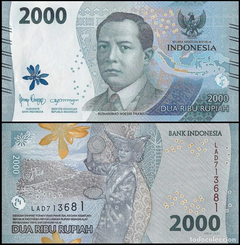 Billetes extranjeros: Nota da Indon&eacute;sia 2000 Rupiah 2022 - Pick #163a UNC