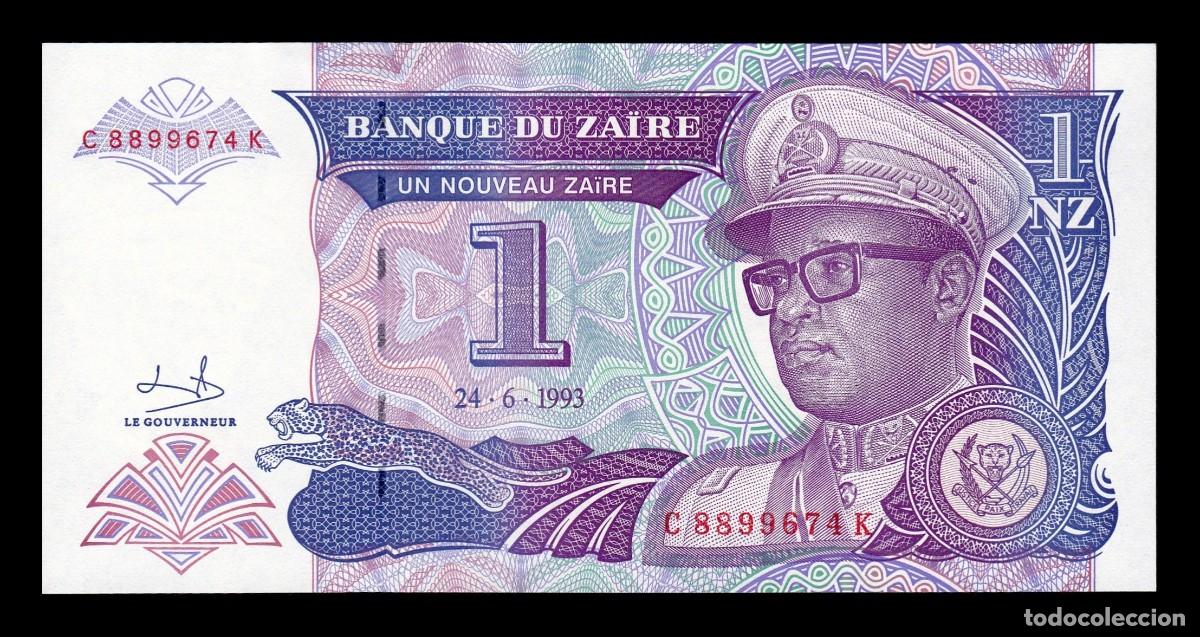 Billetes extranjeros: Zaire 1 Nuevo Zaire Joseph D&eacute;sir&eacute; 1993 Pick 52 Sc Unc