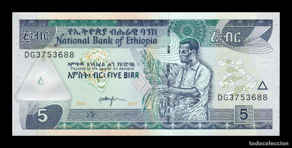Billetes extranjeros: Etiop&iacute;a 5 Birr 2017 Pick 47h Sc Unc