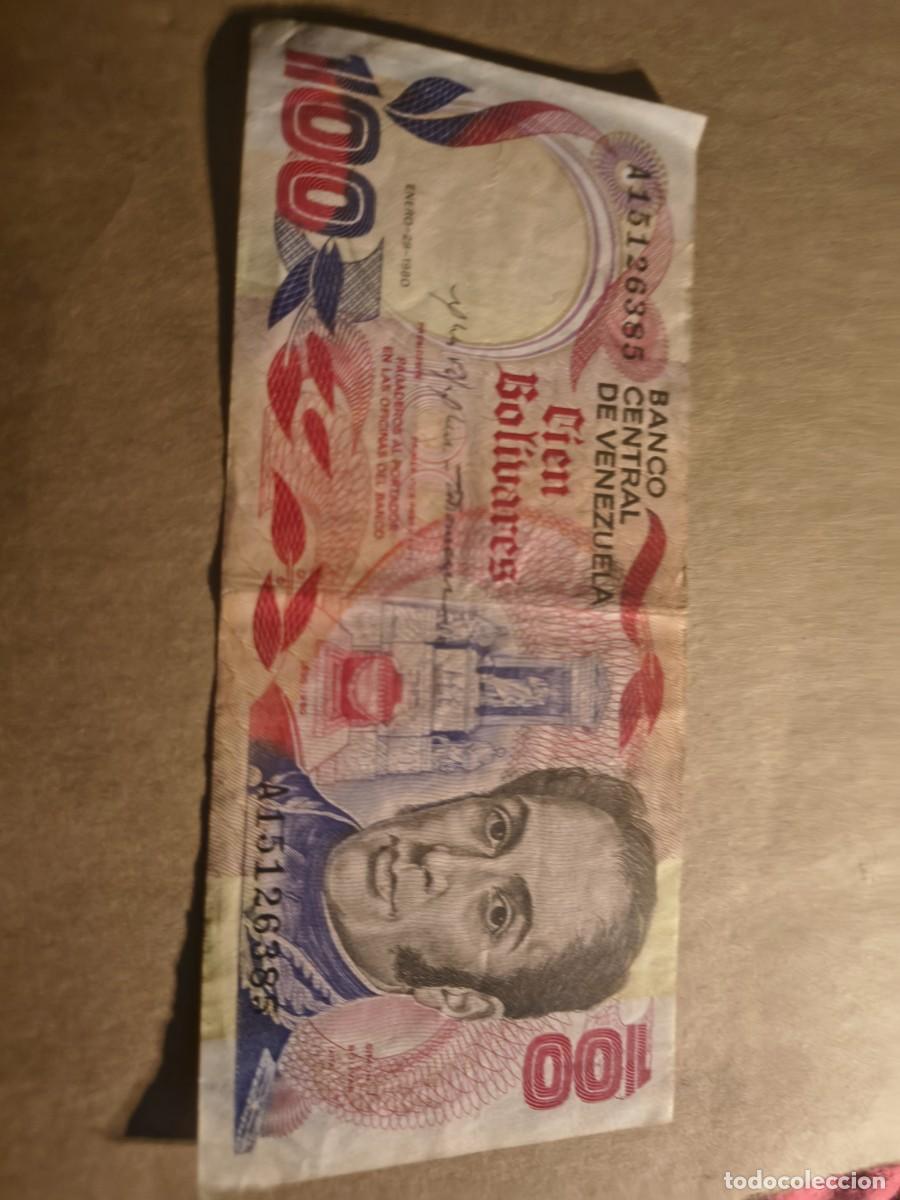 Billetes extranjeros: 100 bol&iacute;vares venezuela 1989
