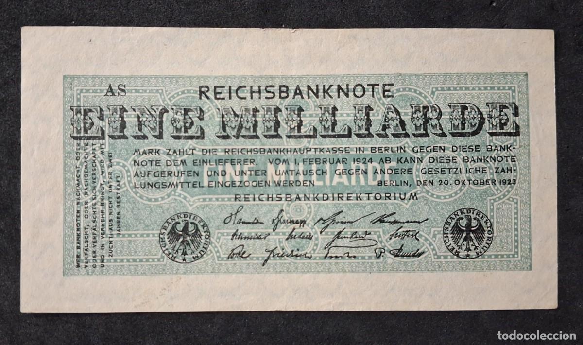 Billetes extranjeros: Alemania 1 milliarde Mark 1923 mil millones marcos pick 122 (EBC+)